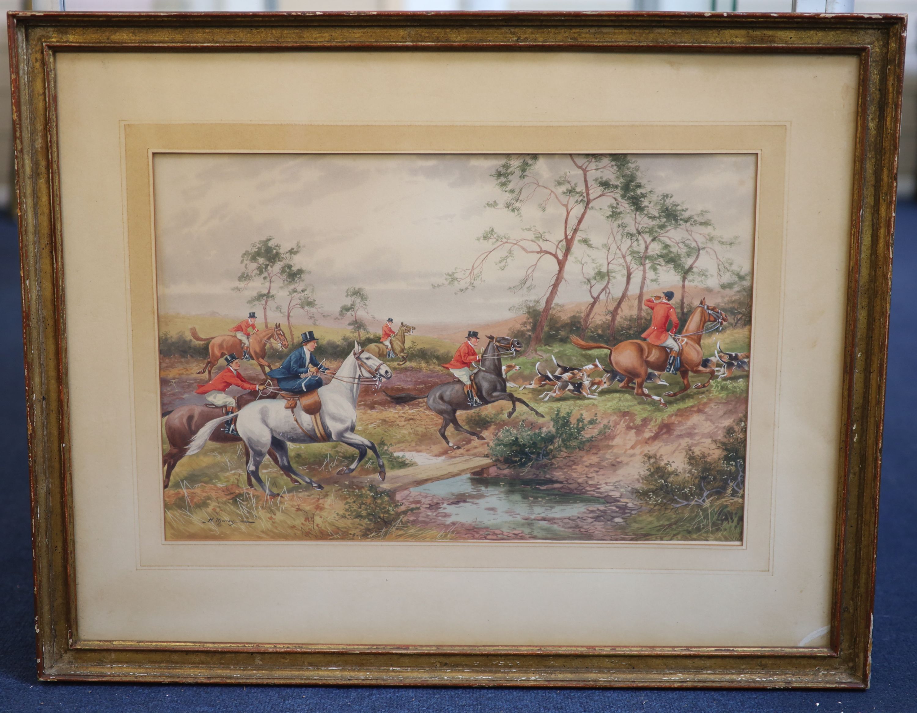 William Murray (1843-1897) Hunting scenes 11.5 x 17.25in.